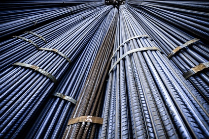 Background texture of steel rods